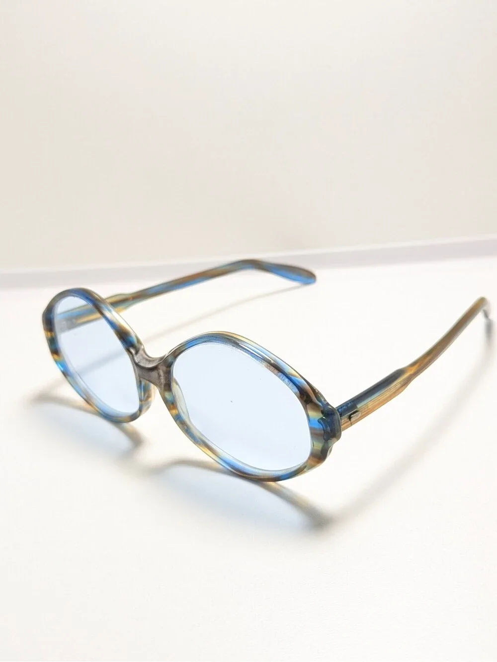 Vintage Retro Light Blue Classic Multicolor Geometrical Fashion Sunglasses